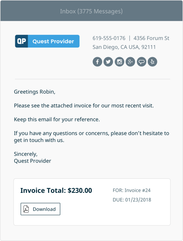 Jobber Invoice Email