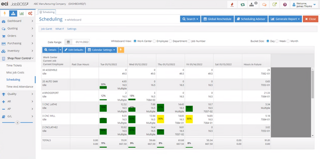 JobBOSS² Shop Management: Scheduling