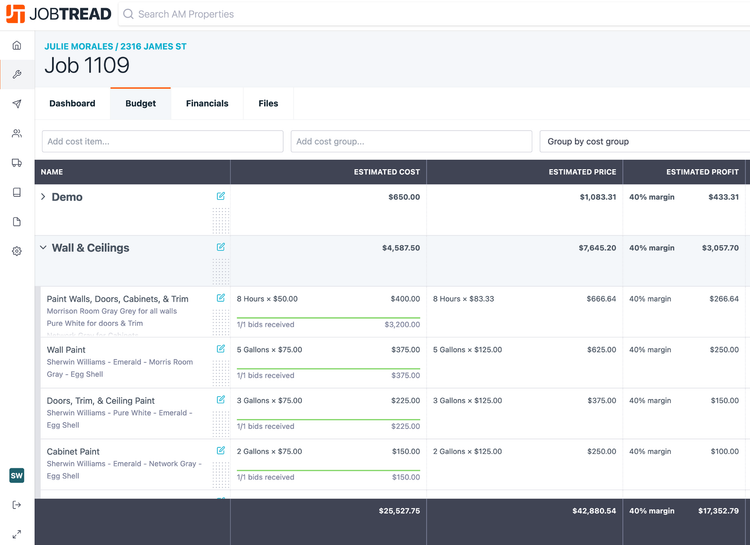 JobTread Budget Management