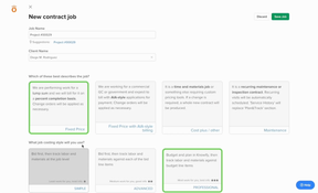 Knowify: Enter Contract Job Screen