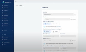 Landlord Studio: Edit Lease
