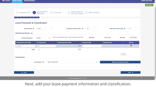 LeaseCrunch: Lease Payments and Classification Page