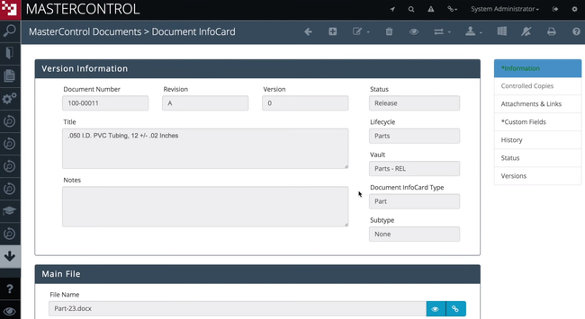 MasterControl Qx: Version Management