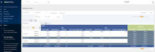 Megaventory: Sales Report