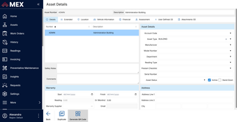 MEX CMMS: Asset Details