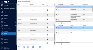 MEX CMMS: Prestart Checklists