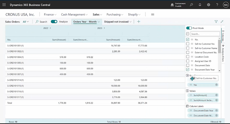 Sales Orders in Microsoft Business Central