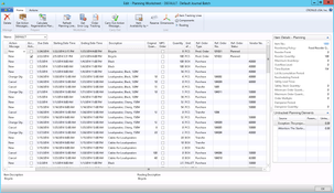 Dynamics NAV: Inventory Planning Worksheet