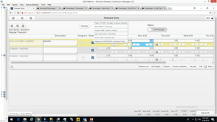 Microsoft Dynamics SL: Timecard Entry Page