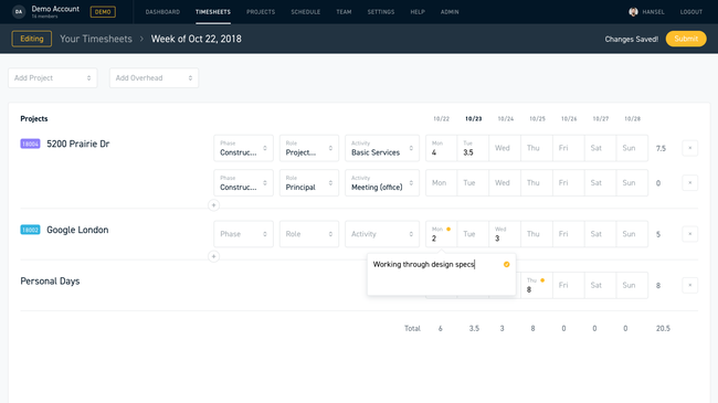 Monograph: Timesheets