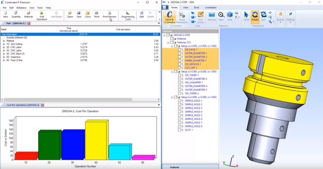 Costimator JS: 3D Model Estimate