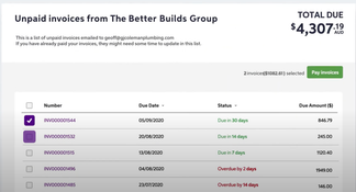 MYOB Business: Unpaid Invoices