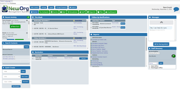 NewOrg Management System Screenshot