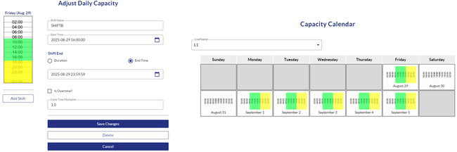 Optessa: Capacity Calendar