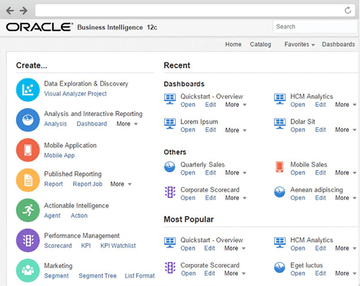 Oracle Business Intelligence 12c Screenshot