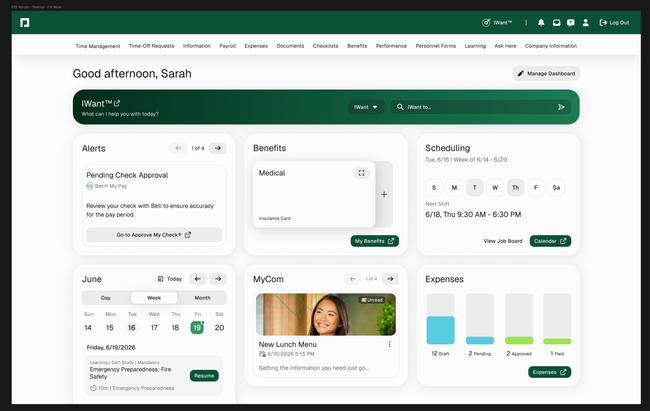 Paycom: Desktop Dashboard