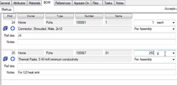 PDXpert PLM: Assign Component Quantities