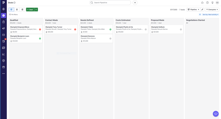 Pipedrive Kanban Deal Board