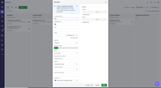 Pipedrive: Deal Adding Page