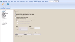 PlanSwift Construction Takeoff & Estimating Software: General Settings