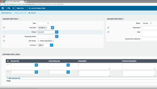 Plex ERP: GL Journal Entry