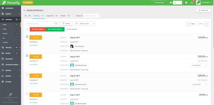 Procurify Order Approvals