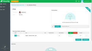 Procurify: P.O. Recieve Details Page