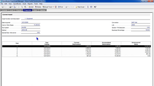 ProSeries Fixed Asset Manager: Projection