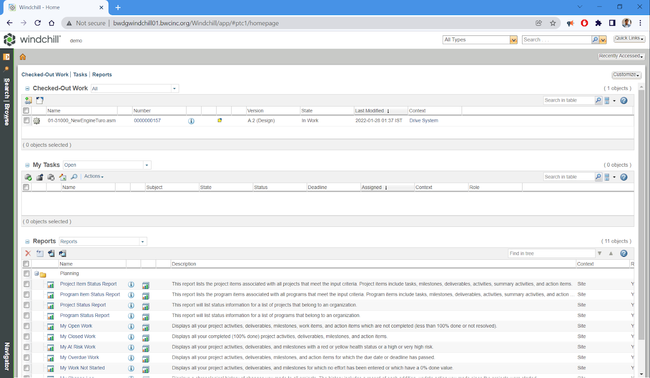 PTC Windchill PLM: Tasks and Reports