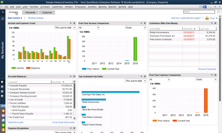 QuickBooks Enterprise company snapshot