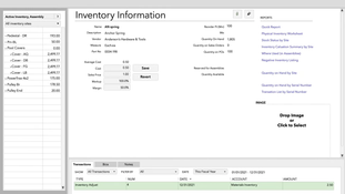 QuickBooks Desktop Enterprise: Inventory Information Page