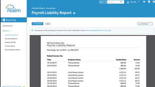 Realm: Payroll Liability Report