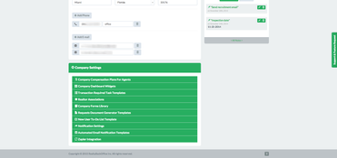 RealtyBackOffice: Company Settings