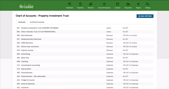 Re-Leased: Chart of Accounts - Xero Integration