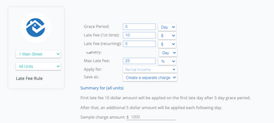 RentRedi: Edit Late Fee Settings