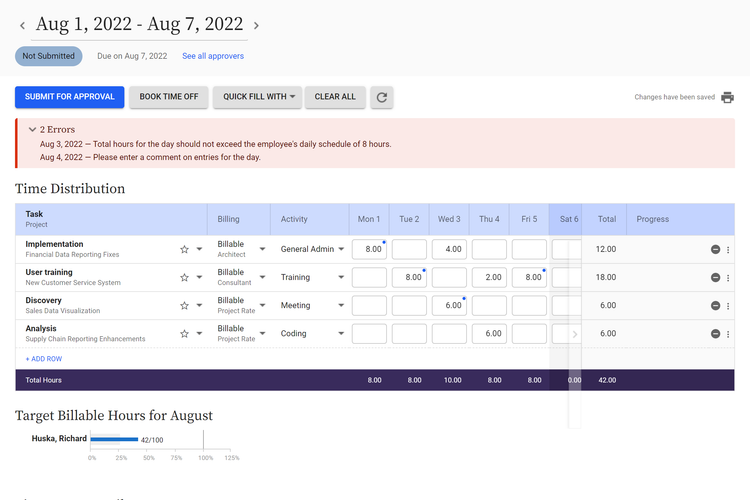 Deltek Replicon Timesheet Approval