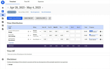 Deltek Replicon Time Screenshot
