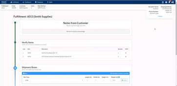 RF-SMART: Shipment Progress Page