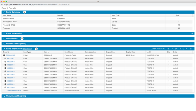 rfxcel Track & Trace: Track products