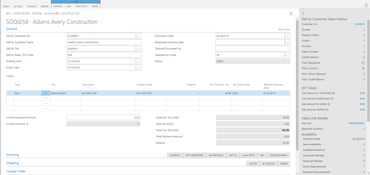 ADVANTAGE 365: Sales Order