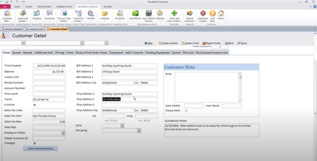 RouteStar DSD: Customer Details