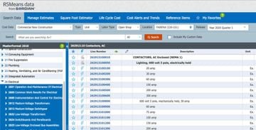 RSMeans Data Online Screenshot