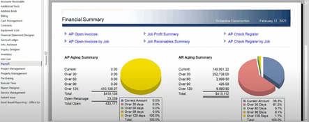 Sage 300 Construction and Real Estate: Financial Summary