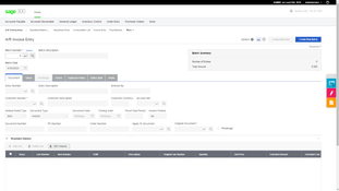 Sage 300: AR Invoice Entry