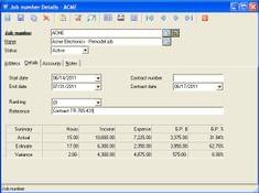 Sage BusinessVision Accounting: Job Details