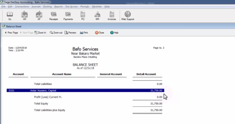 DacEasy: Balance Sheet Report