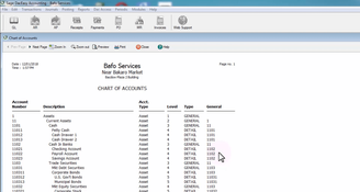 DacEasy: Chart of Accounts Report