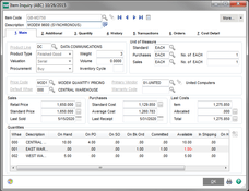 Sage 100: Item Inquiry