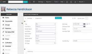 Salsa CRM: Constituent Information