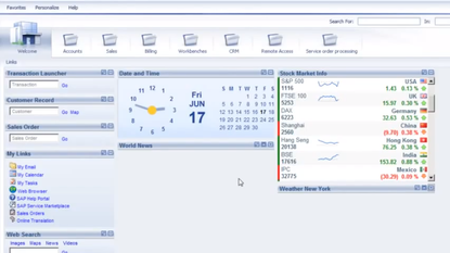 SAP Business All-in-One Screenshot